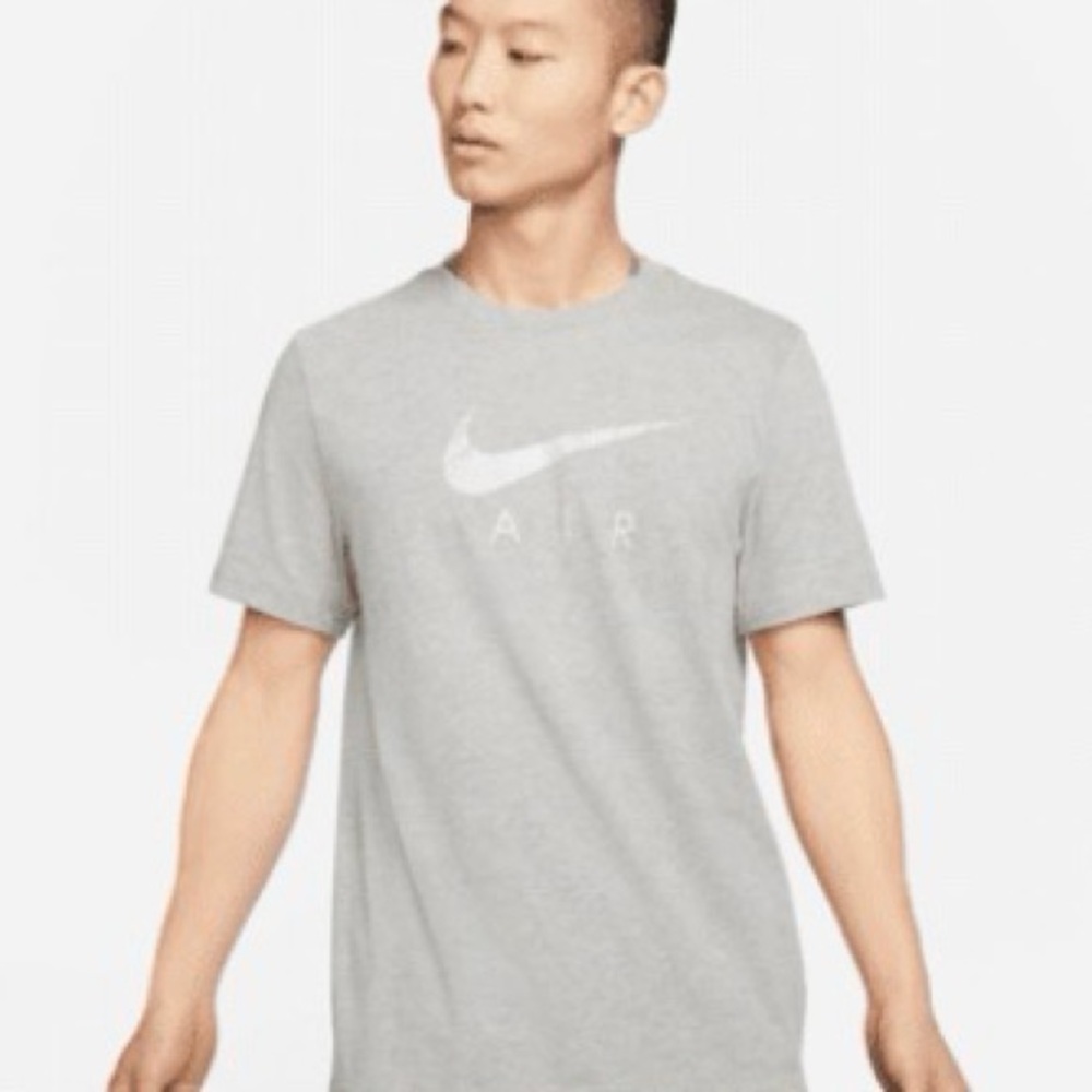 Nike Heather Gray Tee with White Swoosh